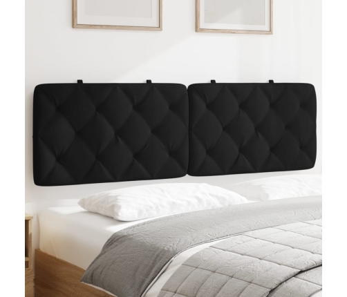 Cabecero de cama acolchado terciopelo negro 160 cm