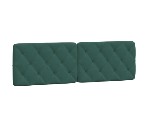 Cabecero de cama acolchado terciopelo verde oscuro 160 cm