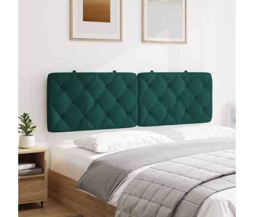 Cabecero de cama acolchado terciopelo verde oscuro 160 cm