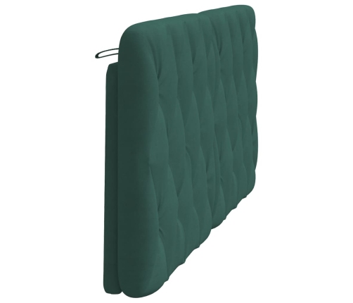 Cabecero de cama acolchado terciopelo verde oscuro 160 cm