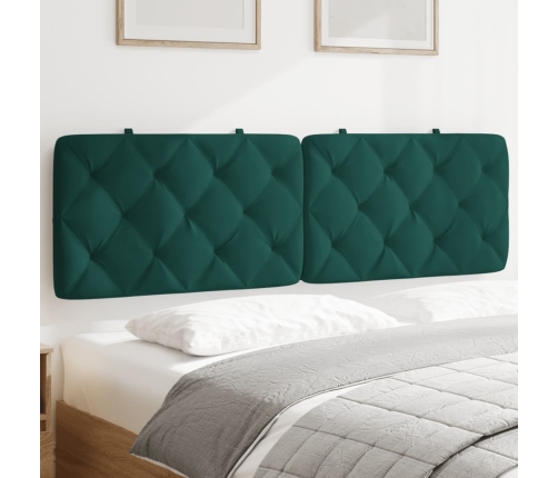 Cabecero de cama acolchado terciopelo verde oscuro 160 cm