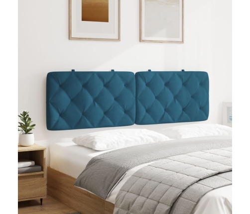 vidaXL Cabecero de cama acolchado terciopelo azul 160 cm