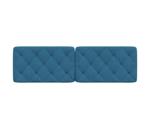 vidaXL Cabecero de cama acolchado terciopelo azul 160 cm