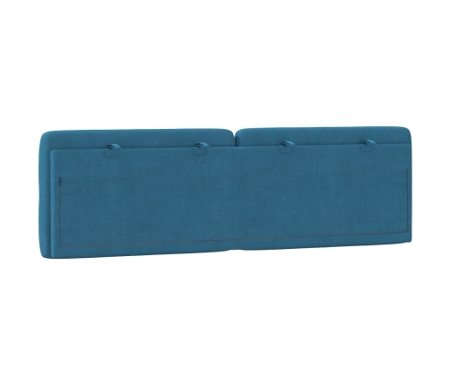 vidaXL Cabecero de cama acolchado terciopelo azul 160 cm