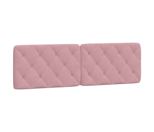 Cabecero de cama acolchado terciopelo rosa 160 cm