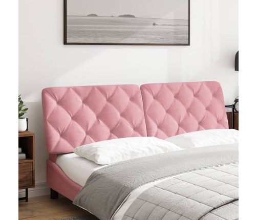 Cabecero de cama acolchado terciopelo rosa 160 cm