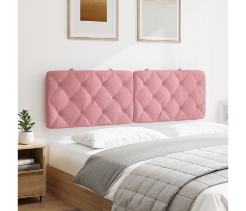 Cabecero de cama acolchado terciopelo rosa 160 cm