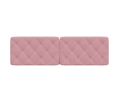 Cabecero de cama acolchado terciopelo rosa 160 cm