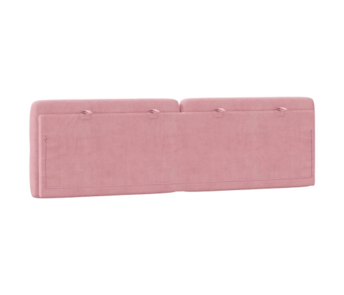 Cabecero de cama acolchado terciopelo rosa 160 cm