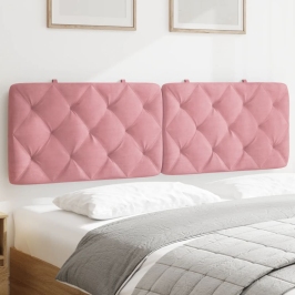 Cabecero de cama acolchado terciopelo rosa 160 cm