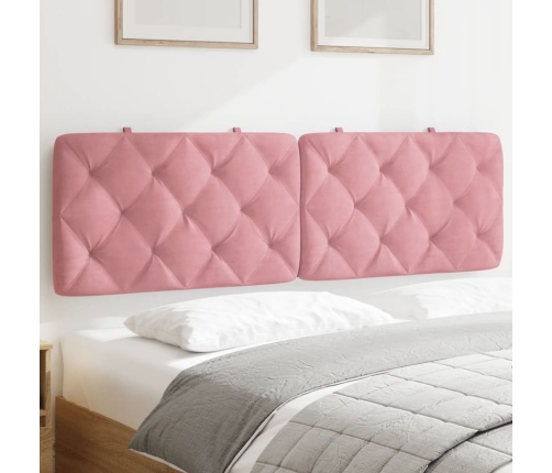 Cabecero de cama acolchado terciopelo rosa 160 cm