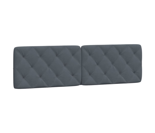 vidaXL Cabecero de cama acolchado terciopelo gris oscuro 180 cm