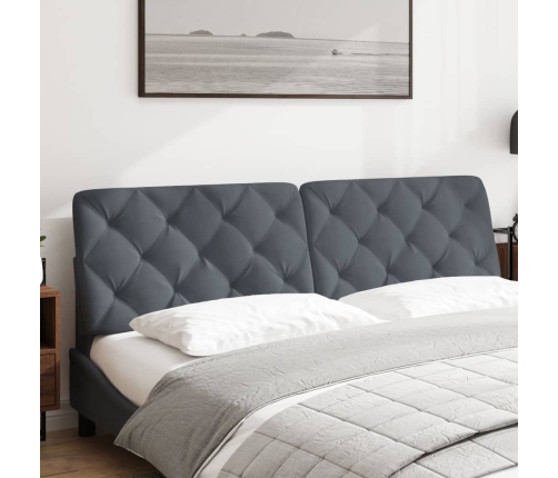 vidaXL Cabecero de cama acolchado terciopelo gris oscuro 180 cm