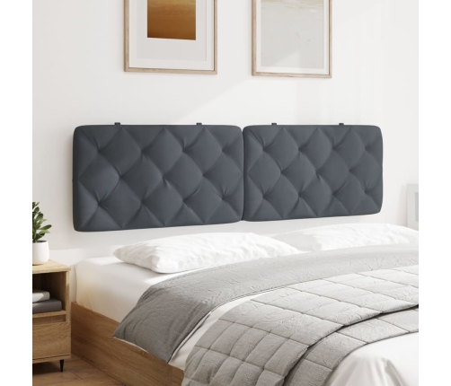 vidaXL Cabecero de cama acolchado terciopelo gris oscuro 180 cm