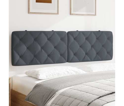 vidaXL Cabecero de cama acolchado terciopelo gris oscuro 180 cm