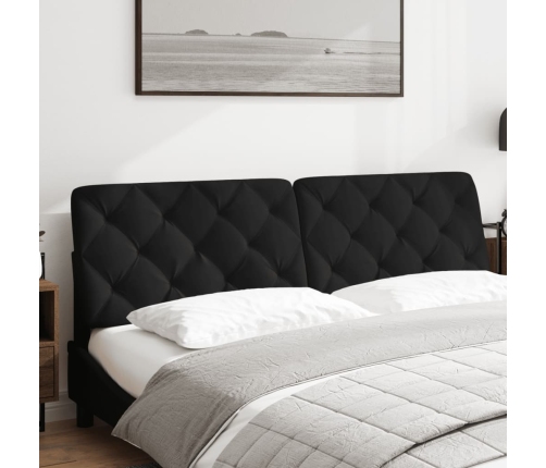 Cabecero de cama acolchado terciopelo negro 180 cm