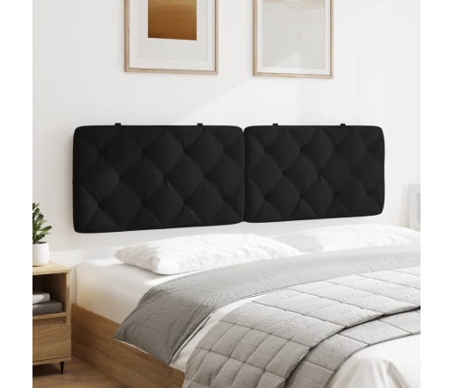 Cabecero de cama acolchado terciopelo negro 180 cm