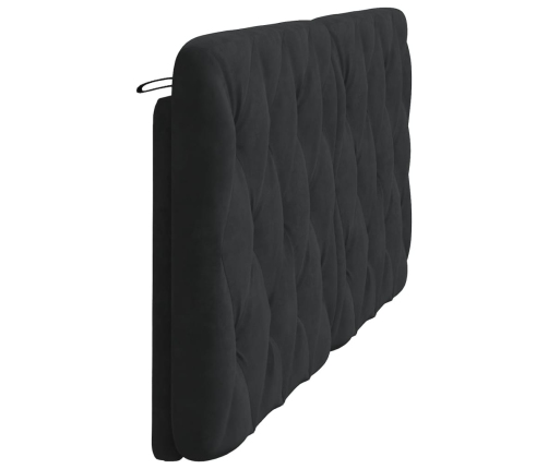 Cabecero de cama acolchado terciopelo negro 180 cm