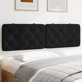 Cabecero de cama acolchado terciopelo negro 180 cm