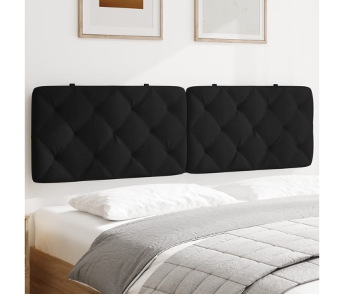 Cabecero de cama acolchado terciopelo negro 180 cm