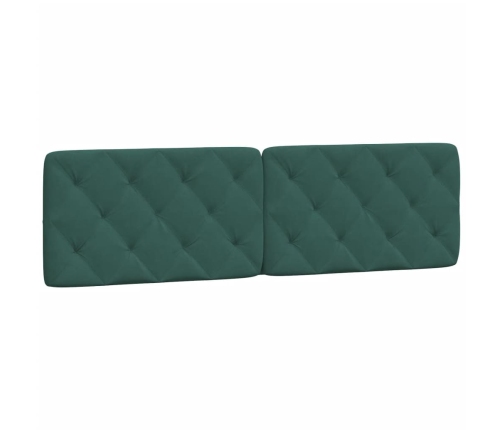 Cabecero de cama acolchado terciopelo verde oscuro 180 cm