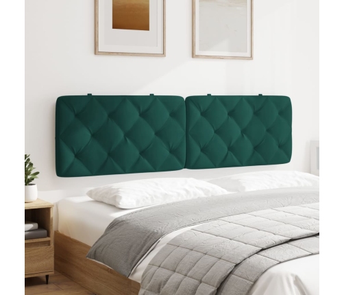 Cabecero de cama acolchado terciopelo verde oscuro 180 cm