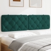 Cabecero de cama acolchado terciopelo verde oscuro 180 cm