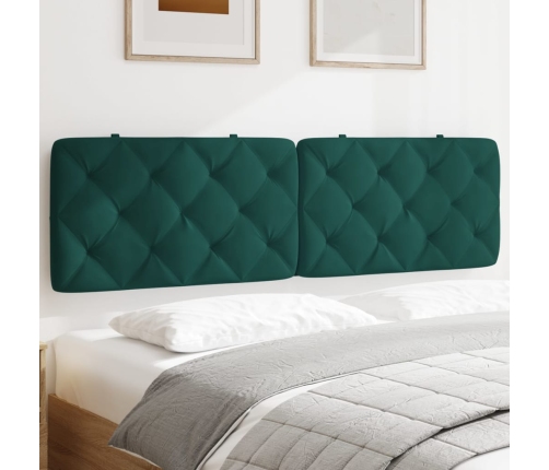 Cabecero de cama acolchado terciopelo verde oscuro 180 cm