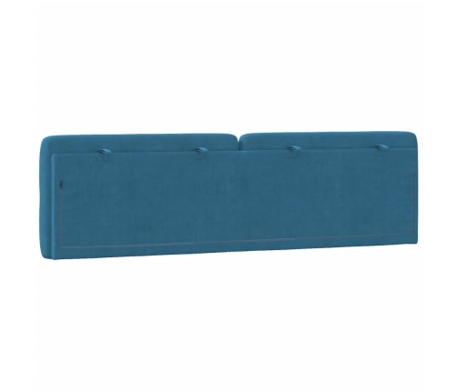 Cabecero de cama acolchado terciopelo azul 180 cm