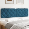 Cabecero de cama acolchado terciopelo azul 180 cm