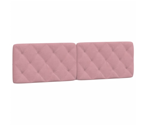 Cabecero de cama acolchado terciopelo rosa 180 cm