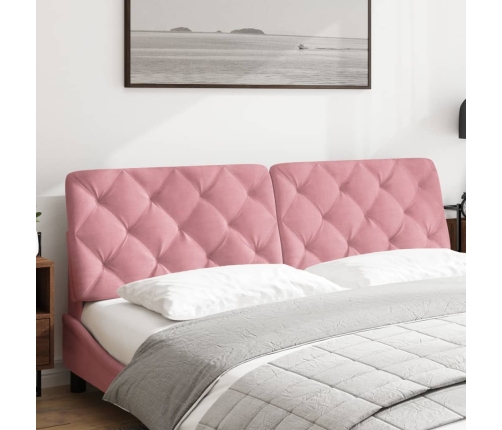 Cabecero de cama acolchado terciopelo rosa 180 cm