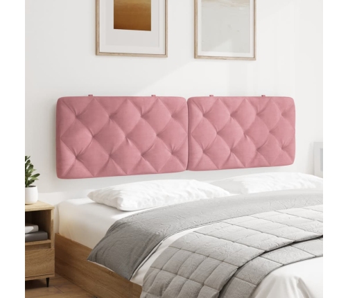 Cabecero de cama acolchado terciopelo rosa 180 cm