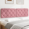 Cabecero de cama acolchado terciopelo rosa 180 cm