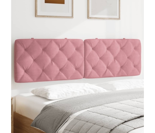 Cabecero de cama acolchado terciopelo rosa 180 cm