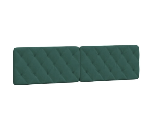 Cabecero de cama acolchado terciopelo verde oscuro 200 cm