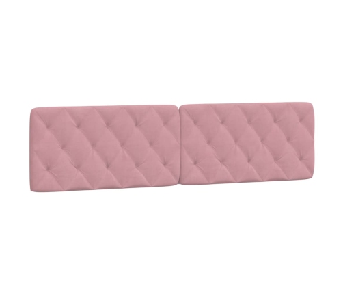 Cabecero de cama acolchado terciopelo rosa 200 cm