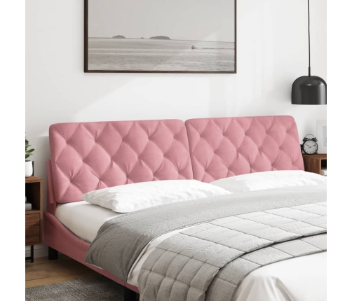 Cabecero de cama acolchado terciopelo rosa 200 cm