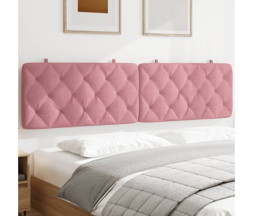 Cabecero de cama acolchado terciopelo rosa 200 cm