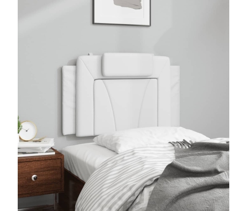 Cabecero de cama acolchado cuero sintético blanco 80 cm