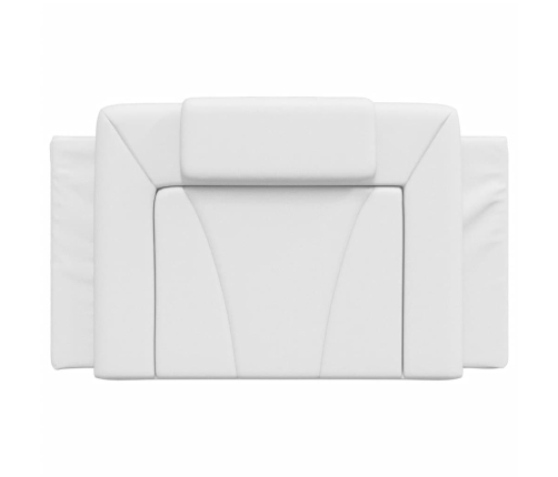 Cabecero de cama acolchado cuero sintético blanco 80 cm