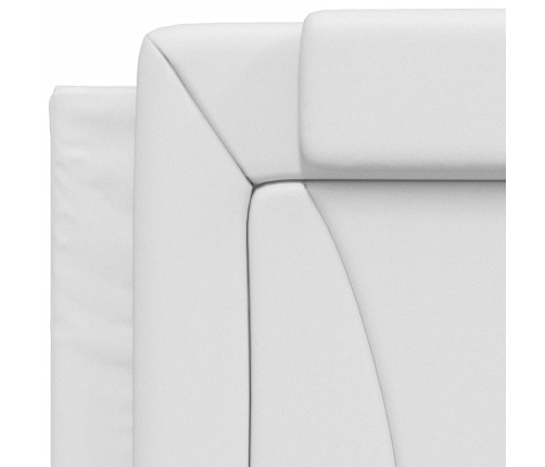 Cabecero de cama acolchado cuero sintético blanco 80 cm