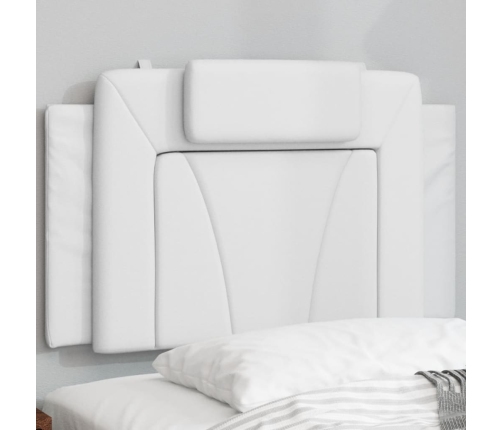 Cabecero de cama acolchado cuero sintético blanco 80 cm