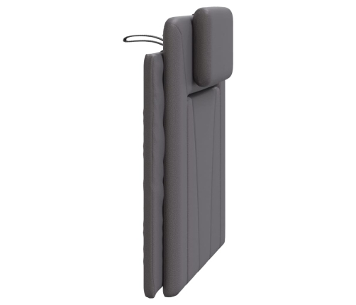 Cabecero de cama acolchado cuero sintético gris 80 cm