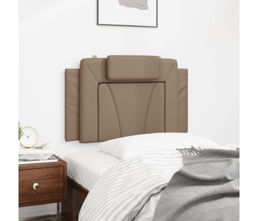 Cabecero de cama acolchado cuero sintético capuchino 80 cm