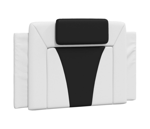 Cabecero de cama acolchado cuero sintético blanco y negro 80 cm