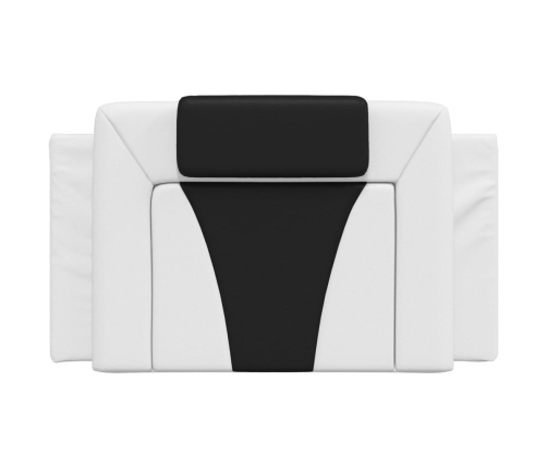 Cabecero de cama acolchado cuero sintético blanco y negro 80 cm