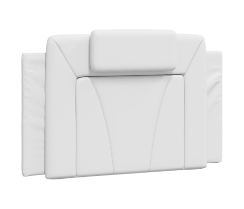 Cabecero de cama acolchado cuero sintético blanco 90 cm