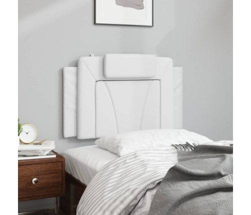 Cabecero de cama acolchado cuero sintético blanco 90 cm