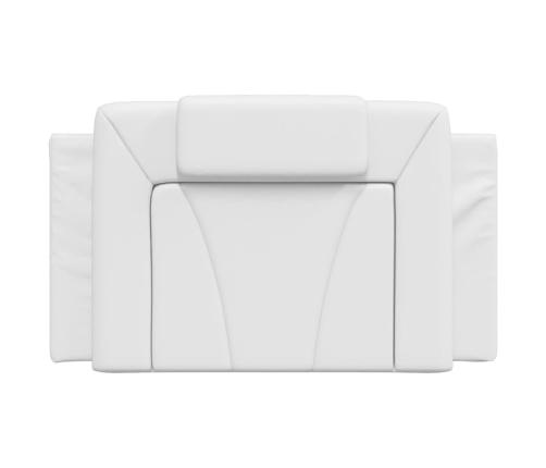 Cabecero de cama acolchado cuero sintético blanco 90 cm